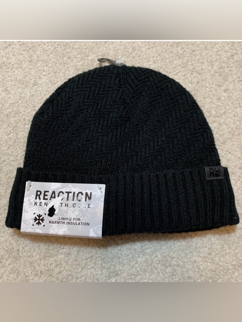 Kenneth Cole‎ Reaction Black Knit Hat Beanie NWT